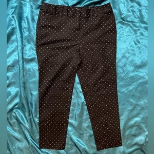 Liz Claiborne Black Polka Dot Emma Tailored Trouser Pants
